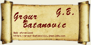 Grgur Batanović vizit kartica
